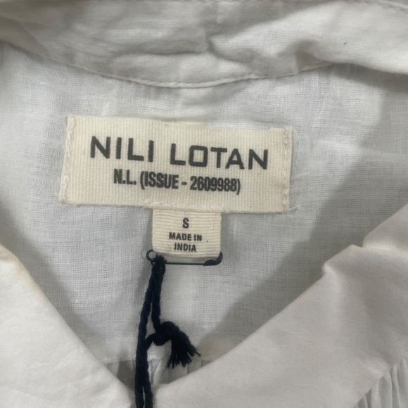 Nili Lotan Womans Small NEW w/ Tags Ivory Normandy Blouse 100% Cotton Lightweigh - Picture 3 of 6